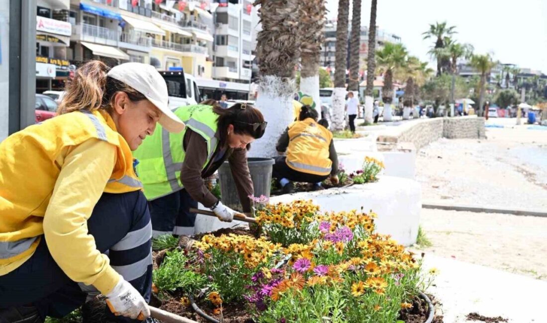 Aydın Büyükşehir Belediyesi tarafından Kuşadası’nda temizlik ve bakım çalışmaları devam