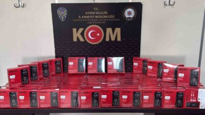 Aydın’ın Efeler ilçesinde polis ekiplerince gerçekleştirilen operasyonda, IMEI kaydı bulunmayan
