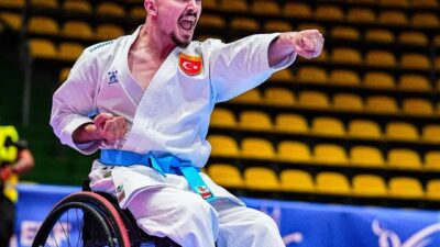 Almanya’da düzenlenen Avrupa Büyükler Karate Şampiyonası’nda mücadele eden Aydınlı milli