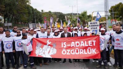 Balıkesir’in Ayvalık ilçesinde; 1 Mayıs Emek ve Dayanıma Günü, kortej