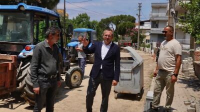 Balıkesir’in Ayvalık ilçesinde belediye, Ali Çetinkaya Mahallesi’nde doğalgaz altyapı çalışmaları