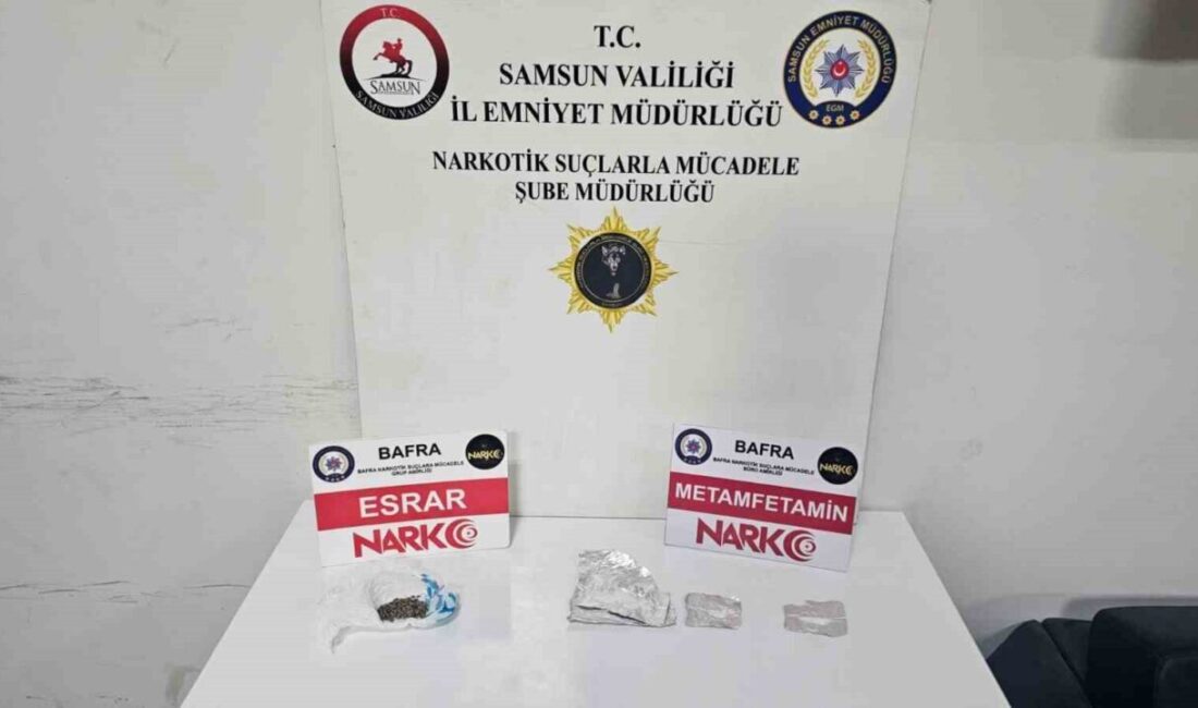 Samsun’un Bafra ilçesinde polis ekiplerinin düzenlediği uyuşturucu operasyonunda gözaltına alınan