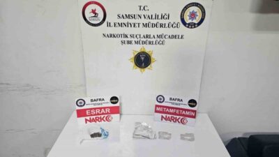 Samsun’un Bafra ilçesinde polis ekiplerinin düzenlediği uyuşturucu operasyonunda gözaltına alınan