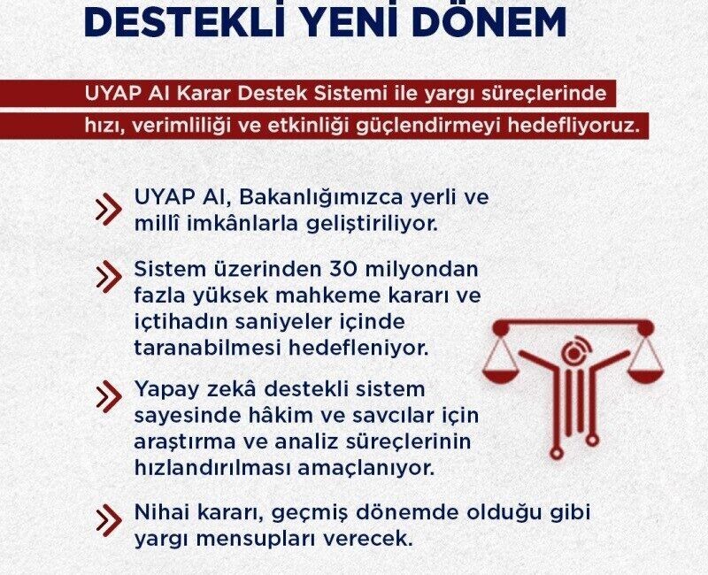 Adalet Bakanı Akın Gürlek, yargıda dijital dönüşüm kapsamında yerli ve