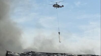 Azerbaycan’ın başkenti Bakü’de çıkan depo yangınına 182 personel, 40 araç