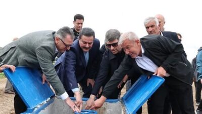 Amasya’nın Merzifon ilçesine bağlı Balgöze köyünde basınçlı sulama tesisinin açılışı
