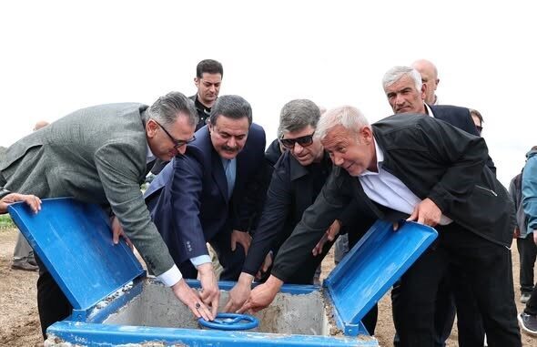 Amasya’nın Merzifon ilçesine bağlı Balgöze köyünde basınçlı sulama tesisinin açılışı