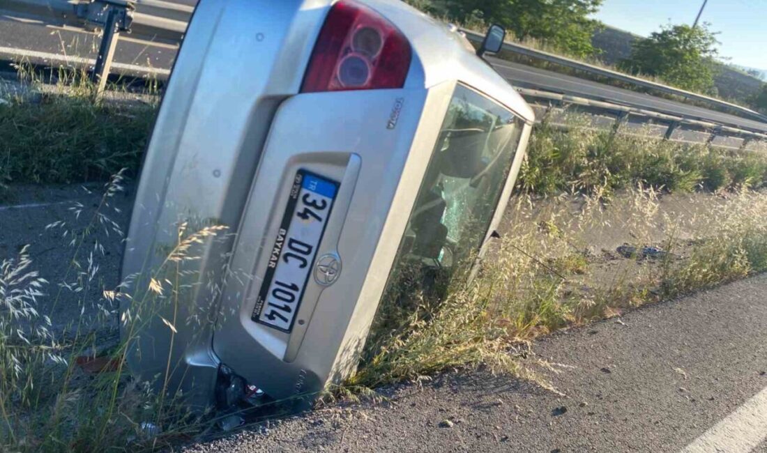 Balıkesir-Bursa kara yolunda meydana gelen tek taraflı trafik kazasında araç