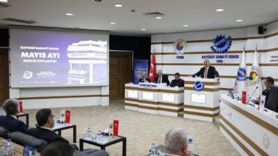 Kayseri Sanayi Odası (KAYSO) Mayıs ayı olağan meclis toplantısında konuşan