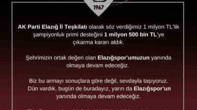Elazığspor’un şehrin ortak değeri olduğunu vurgulayan AK Parti İl Başkanı