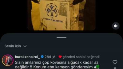 Germencik’te gençlerin sosyal medyada paylaştığı “çöp konteyneri götürme” videosuna Belediye