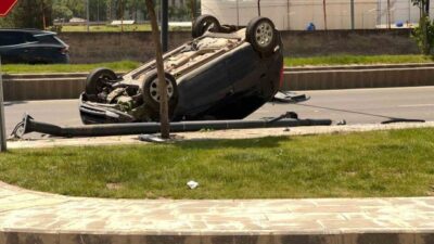 Batman’da meydana gelen kazada kontrolden çıkarak takla atan otomobilin sürücüsü