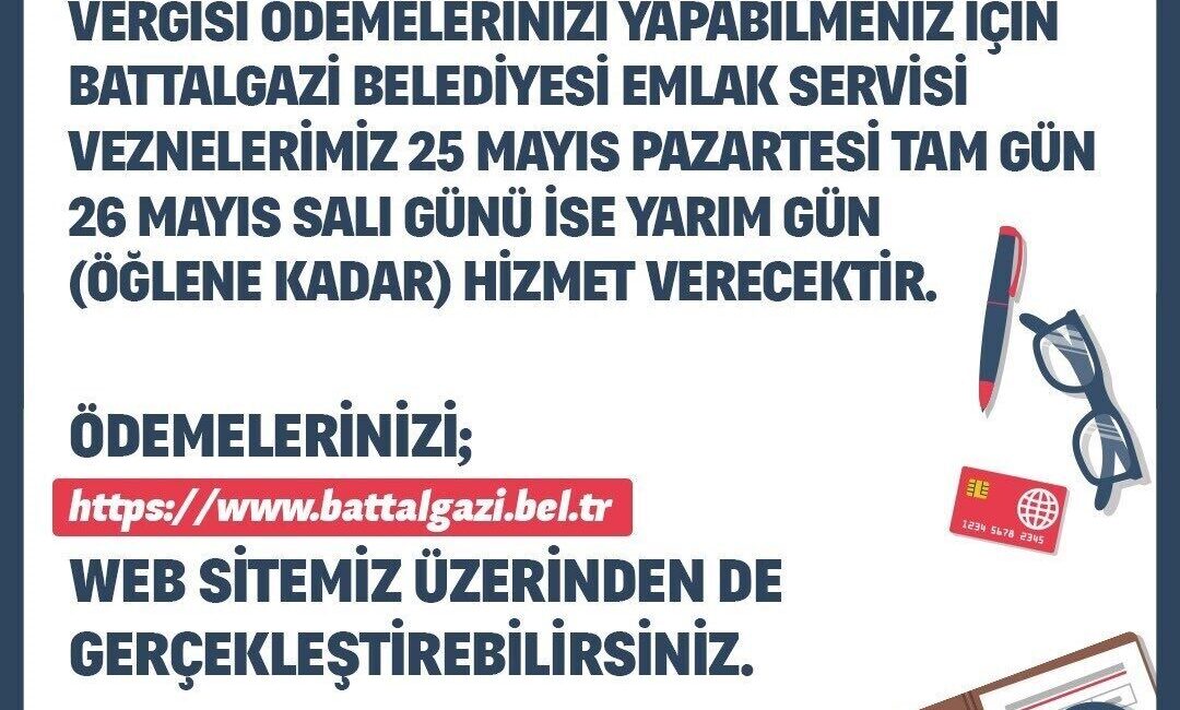 Battalgazi Belediyesi, vatandaşların emlak, çevre temizlik, ilan ve reklam vergisi