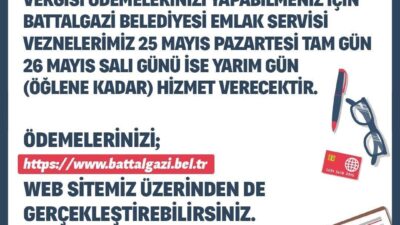 Battalgazi Belediyesi, vatandaşların emlak, çevre temizlik, ilan ve reklam vergisi