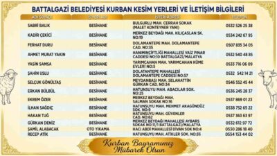 Battalgazi Belediyesi, yaklaşan Kurban Bayramı öncesinde ilçe genelinde belirlenen kurban