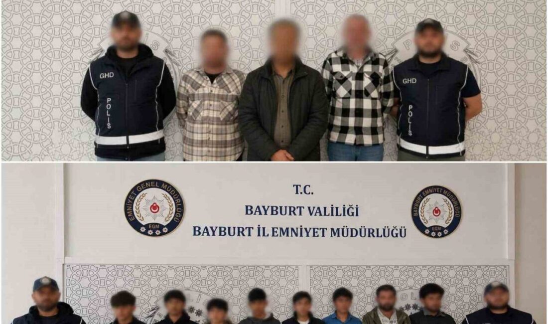 Bayburt’ta göçmen kaçakçılığı ve insan ticaretiyle mücadele kapsamında yapılan çalışmalarda,