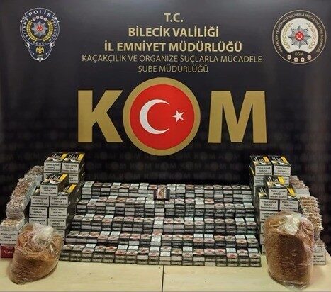 Bilecik’in Bozüyük ilçesinde gerçekleştirilen kaçak tütün operasyonunda 22 bin 400