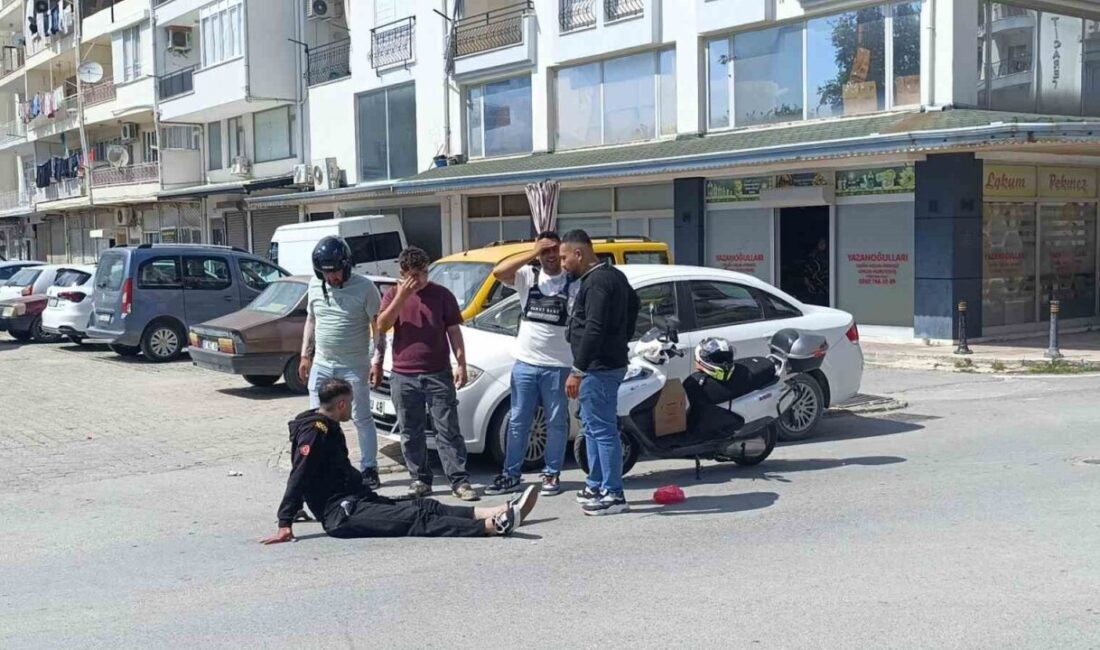 Antalya’da motosiklet sürücüsü, aniden önüne çıkan bisikletli çocuğa çarpmamak için