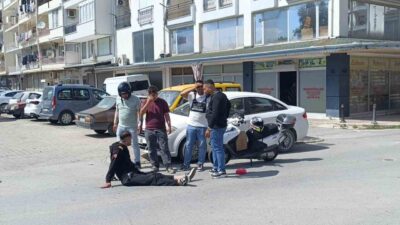 Antalya’da motosiklet sürücüsü, aniden önüne çıkan bisikletli çocuğa çarpmamak için