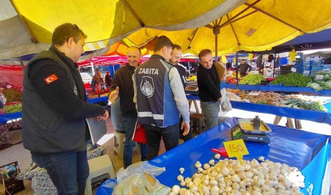 Bolu’nun Mudurnu ilçesinde zabıta ekiplerince pazar tezgahlarındaki teraziler ve ürünler