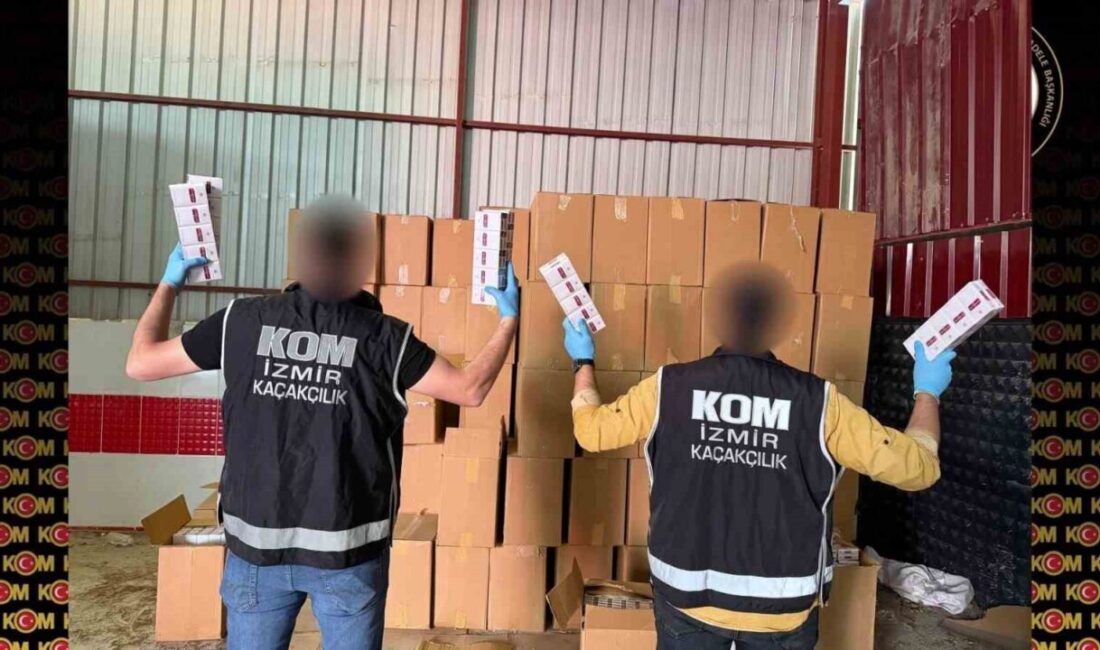 İzmir’in Bornova ilçesinde bir depoya düzenlenen operasyonda piyasa değeri yaklaşık