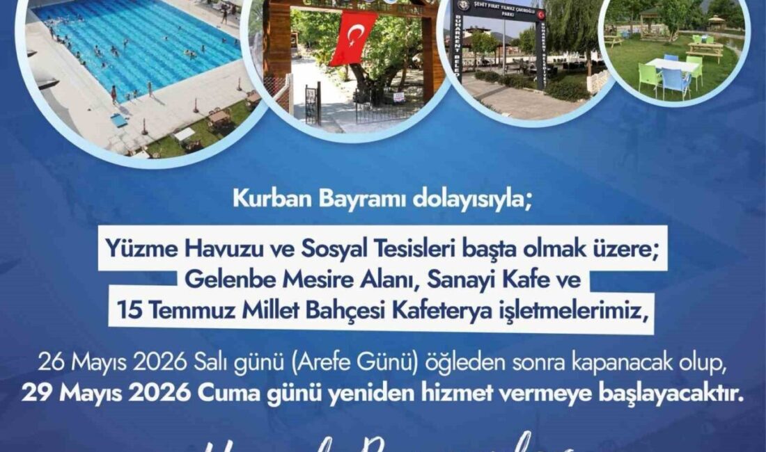 Kurban Bayramı dolayısıyla Buharkent Belediyesi sosyal tesislerinde kısa süreli düzenlemeye