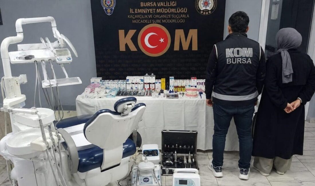 Bursa’nın İnegöl ilçesinde KOM polis ekiplerince sahte diş muayenesine düzenlenen