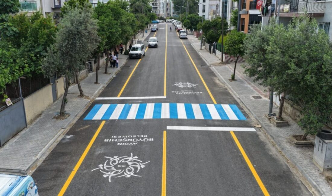 Aydın Büyükşehir Belediyesi tarafından Efeler ilçesi Fidanlık Caddesi’nde yürütülen asfalt,