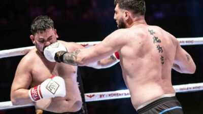 Bahçelievler ORA Arena’da yapılan ağır sıklet boks mücadelesinde Çağan Irmak,