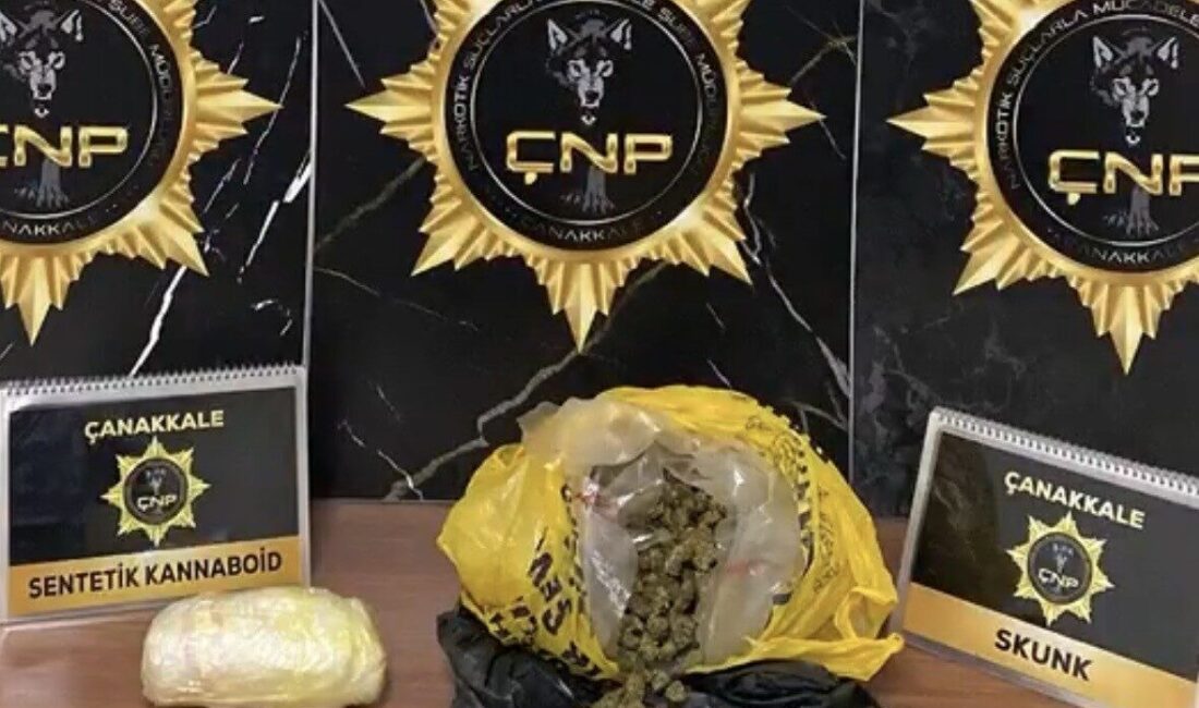 Çanakkale’de Narkotik Suçlarla Mücadele Şube Müdürlüğü ekiplerince düzenlenen operasyonda piyasa