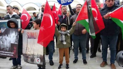Çanakkale’de Küresel Sumud Filosu’na İsrail güçleri tarafından uluslararası sularda yapılan