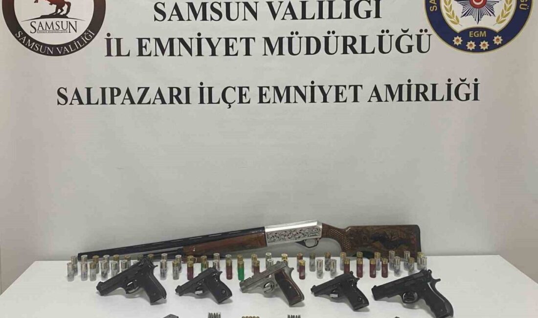 Samsun’un Salıpazarı ilçesinde polis ekiplerince düzenlenen operasyonda çok sayıda ruhsatsız