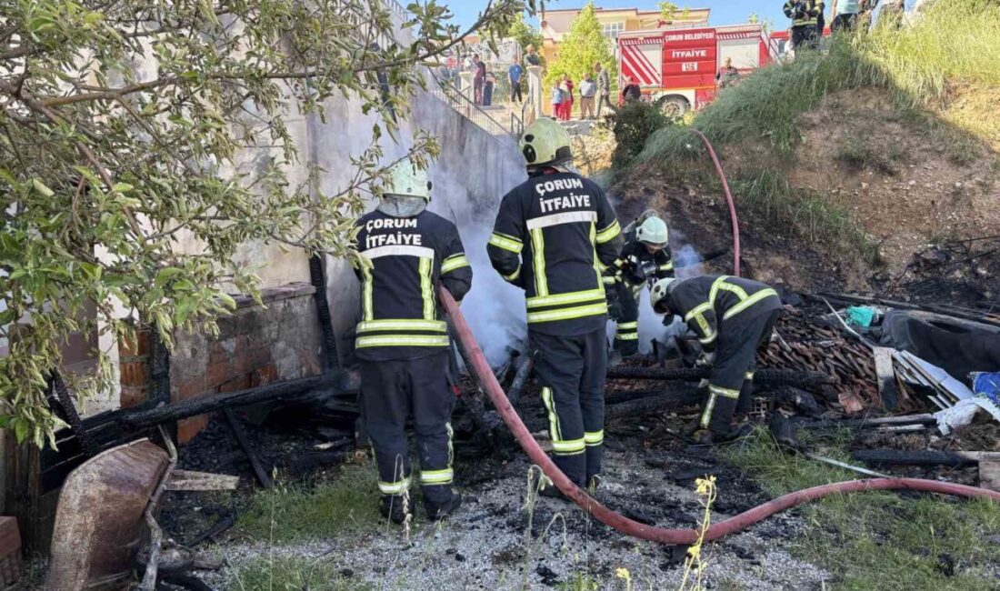 Çorum’da bir apartmana ait tandırlıkta çıkan yangın, itfaiye ekiplerinin müdahalesiyle