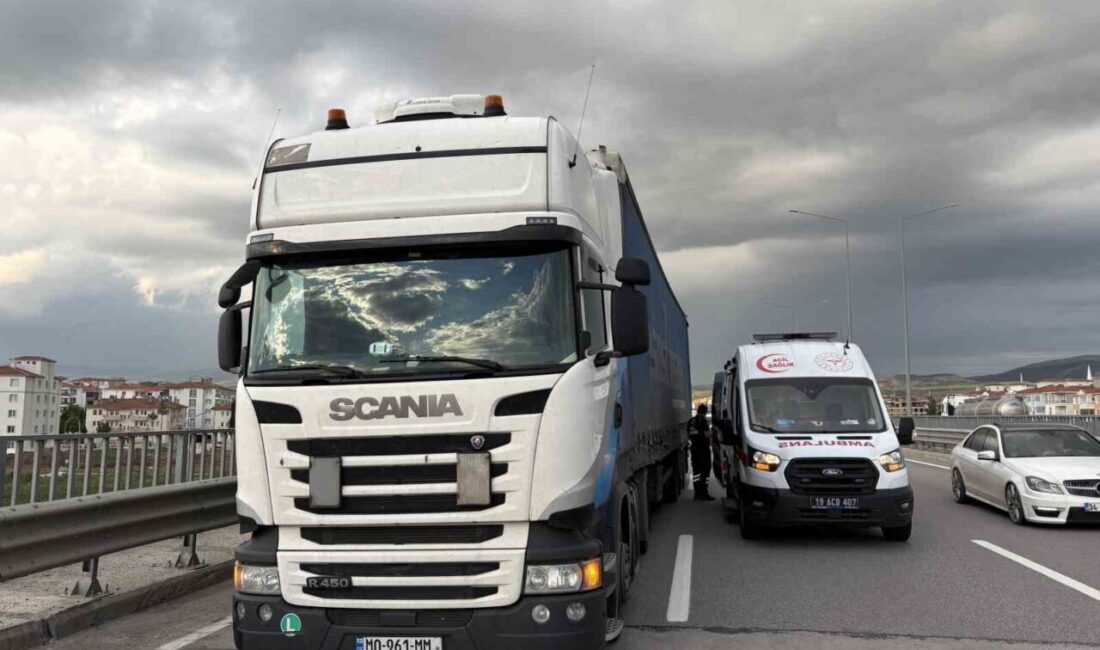 Çorum’da otomobil ile tırın çarpışması sonucu meydana gelen trafik kazasında