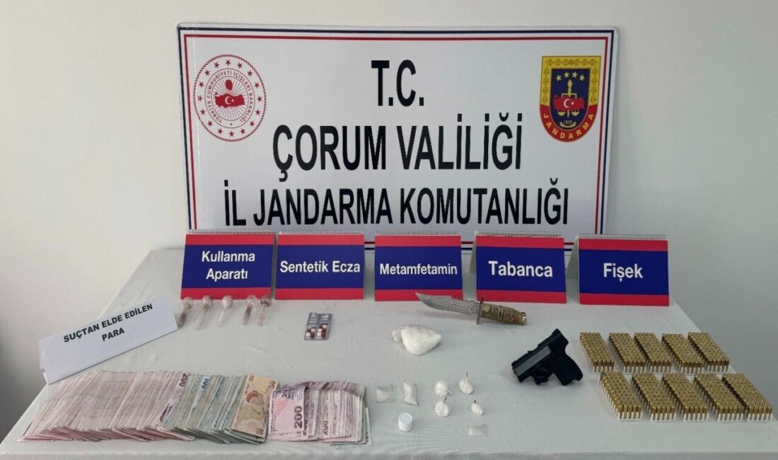 Çorum’da jandarma ekipleri tarafından düzenlenen uyuşturucu operasyonunda gözaltına alınan 6