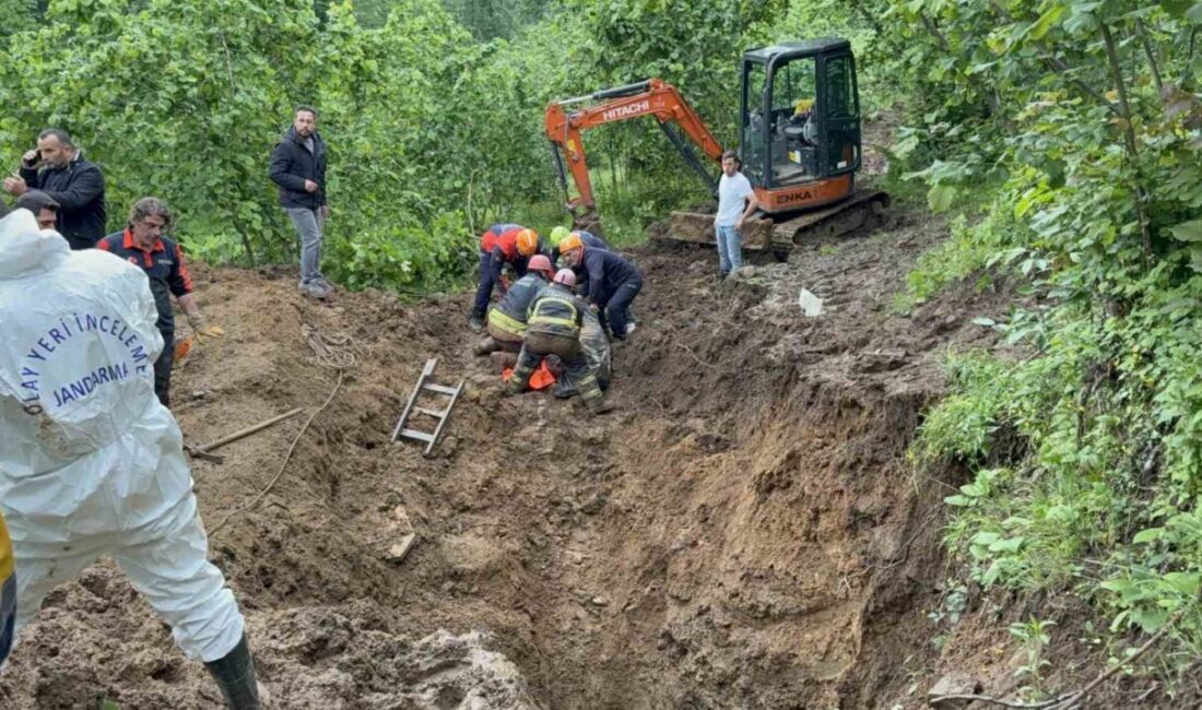 Samsun’un Salıpazarı ilçesinde fındık bahçesinde define aramak için yapılan kazıda