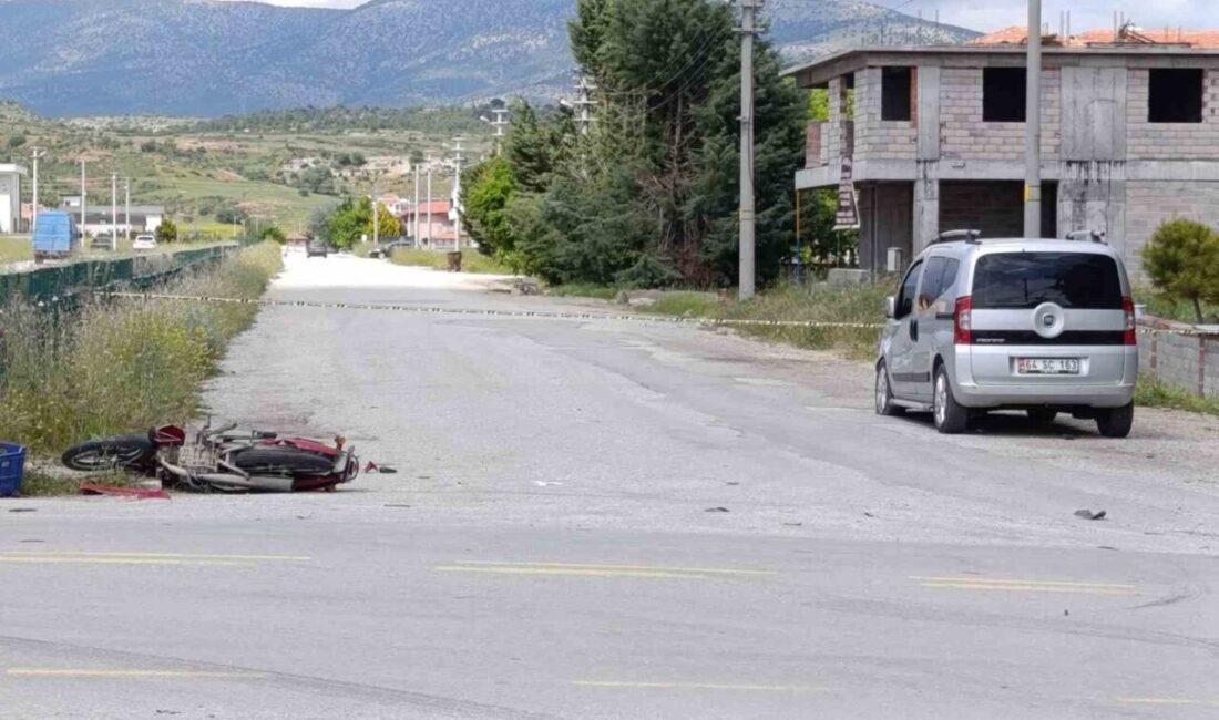 Denizli’nin Çivril ilçesinde hafif ticari araç ile çarpışan motosikletin sürücüsü