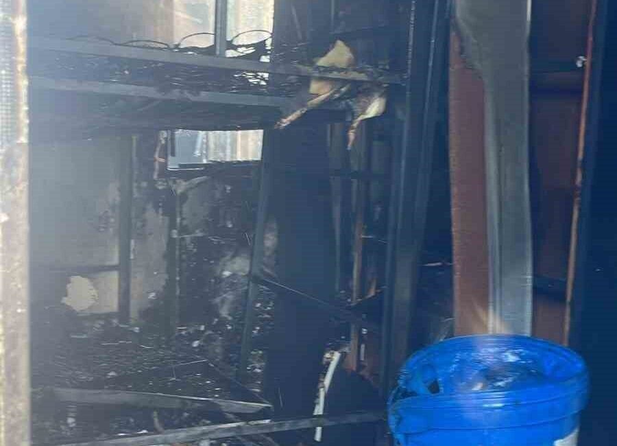 Bilecik’te bir şantiye sahasında depo amaçlı kullanılan konteynerde yangın çıktı.