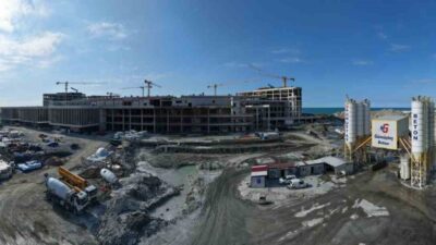 Rize’nin dev projelerinden biri olan Rize Şehir Hastanesi inşaatında kaba