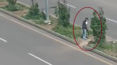 Diyarbakır’ın merkez Yenişehir ilçesinde saldırganın silahla kurşunlamaya gittiği anlar cep