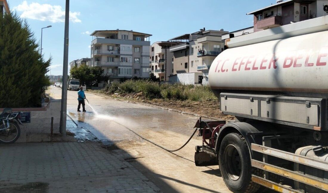 Efeler Belediyesi ilçenin dört bir yanında çalışmalarını sürdürürken, Fen İşleri