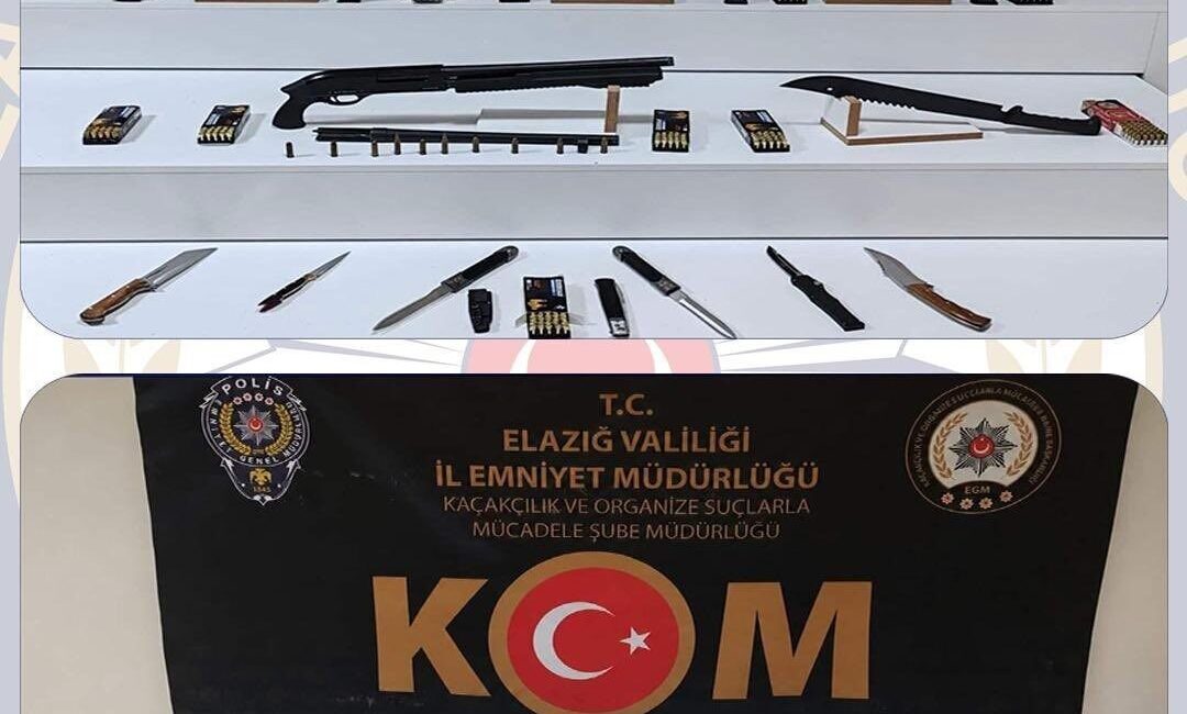 Elazığ’da polis ekipleri tarafından yapılan çalışmalarda 9 adet ruhsatsız silah