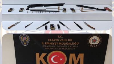 Elazığ’da polis ekipleri tarafından yapılan çalışmalarda 9 adet ruhsatsız silah