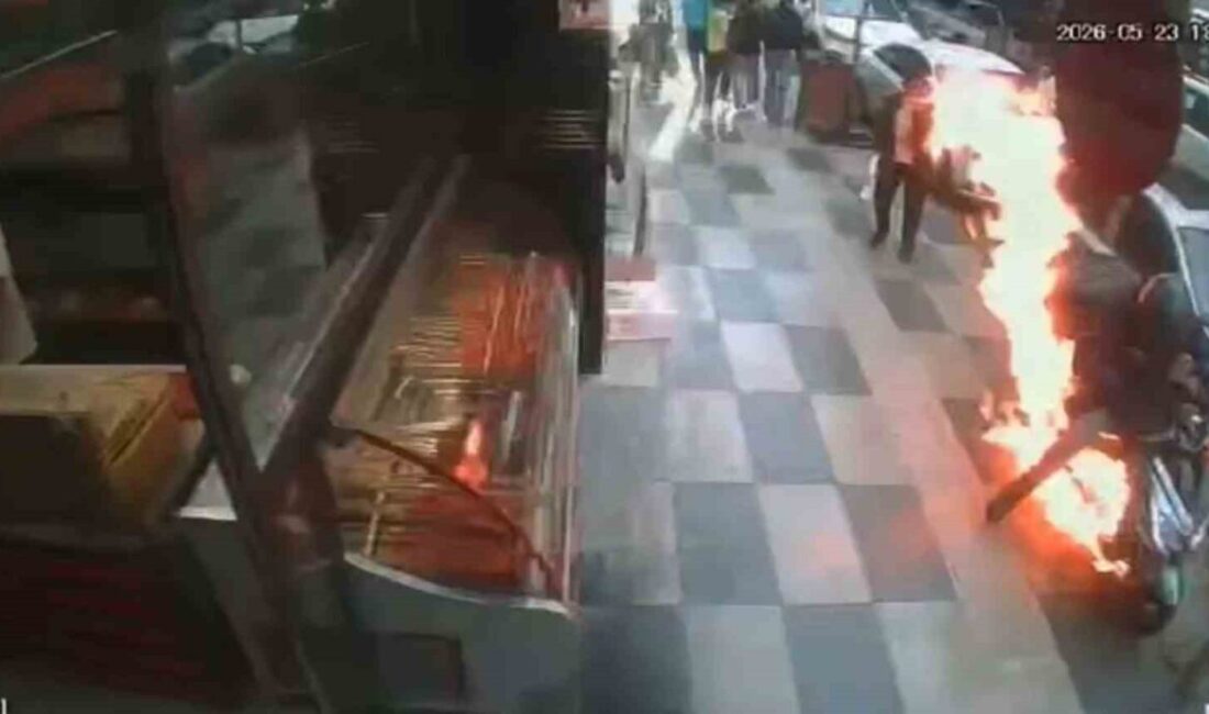 Elazığ’da siparişe gitmek için motosikletini çalıştırmak isteyen kuryenin aracı benzin