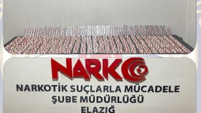 Elazığ’da 7 bin 544 adet uyuşturucu hap ele geçirilirken 3