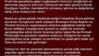 Muğlaspor yenilgisi sonrası resmi sayfasında açıklama yapan Elazığspor, “1967’den bu