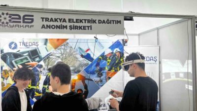 Trakya Elektrik Dağıtım A.Ş. (TREDAŞ) tarafından fuarda açılan stant üniversitelilerden