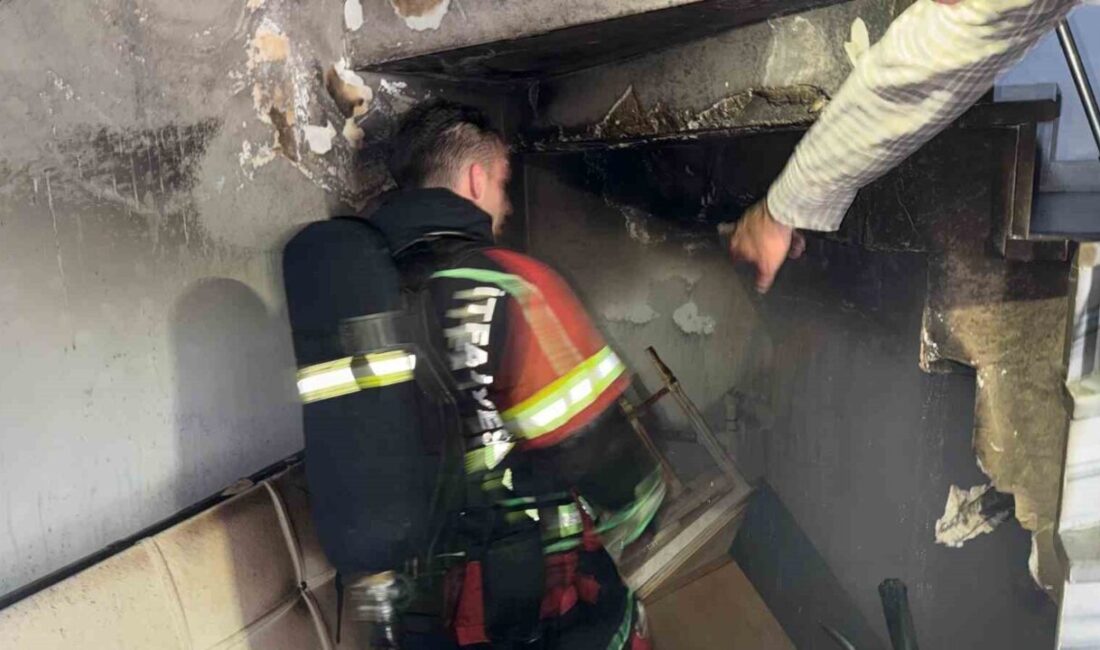 Balıkesir’in Erdek ilçesinde 2 katlı bir binanın giriş katında çıkan