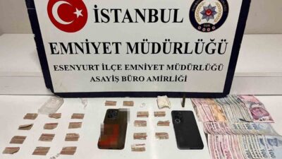 Esenyurt’ta, boş bir binada uyuşturucu madde ticareti yapan ve uyuşturucu