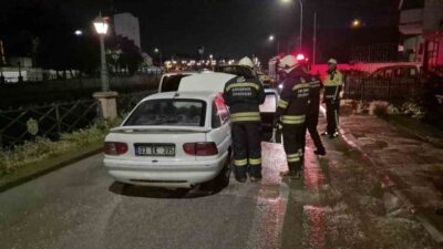 Eskişehir’de bir akaryakıt istasyonunun arkasında hareket halindeki otomobilde şase kaynaklı